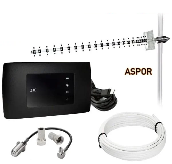 Интернет-комплект с роутером ZTE MF920U Wi-Fi 4G и антенной Aspor T1727 1700-2700 MHz 21 ДБ (1798154868)