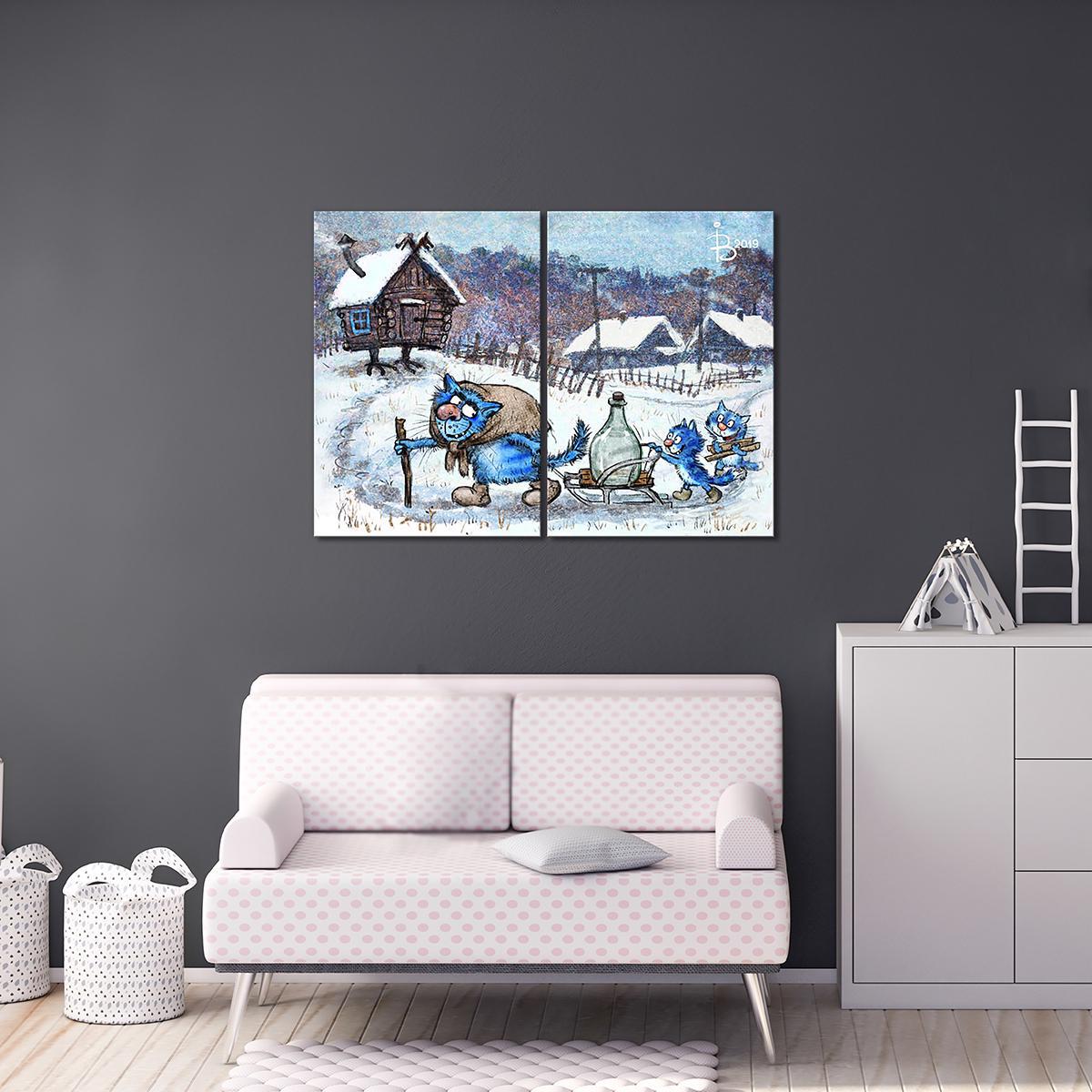 Модульная картина Валерьяновна 2 модуля общий размер без пробелов 60x90 см (_rinaz_2019195002)