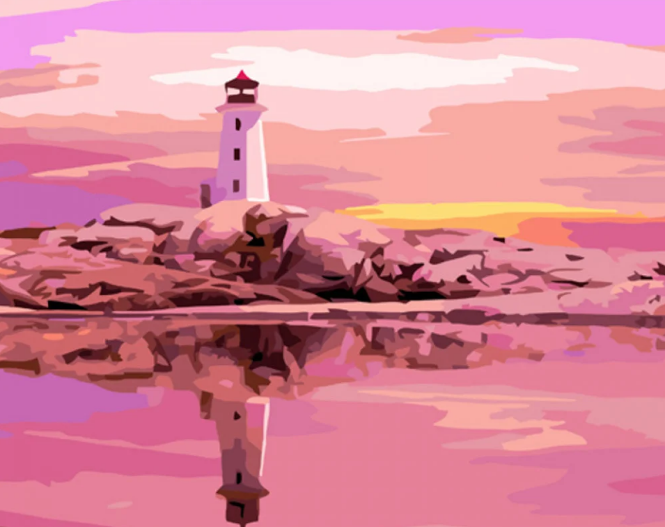 Картина по номерам Strateg Маяк на закате 40x50 см (GS830)