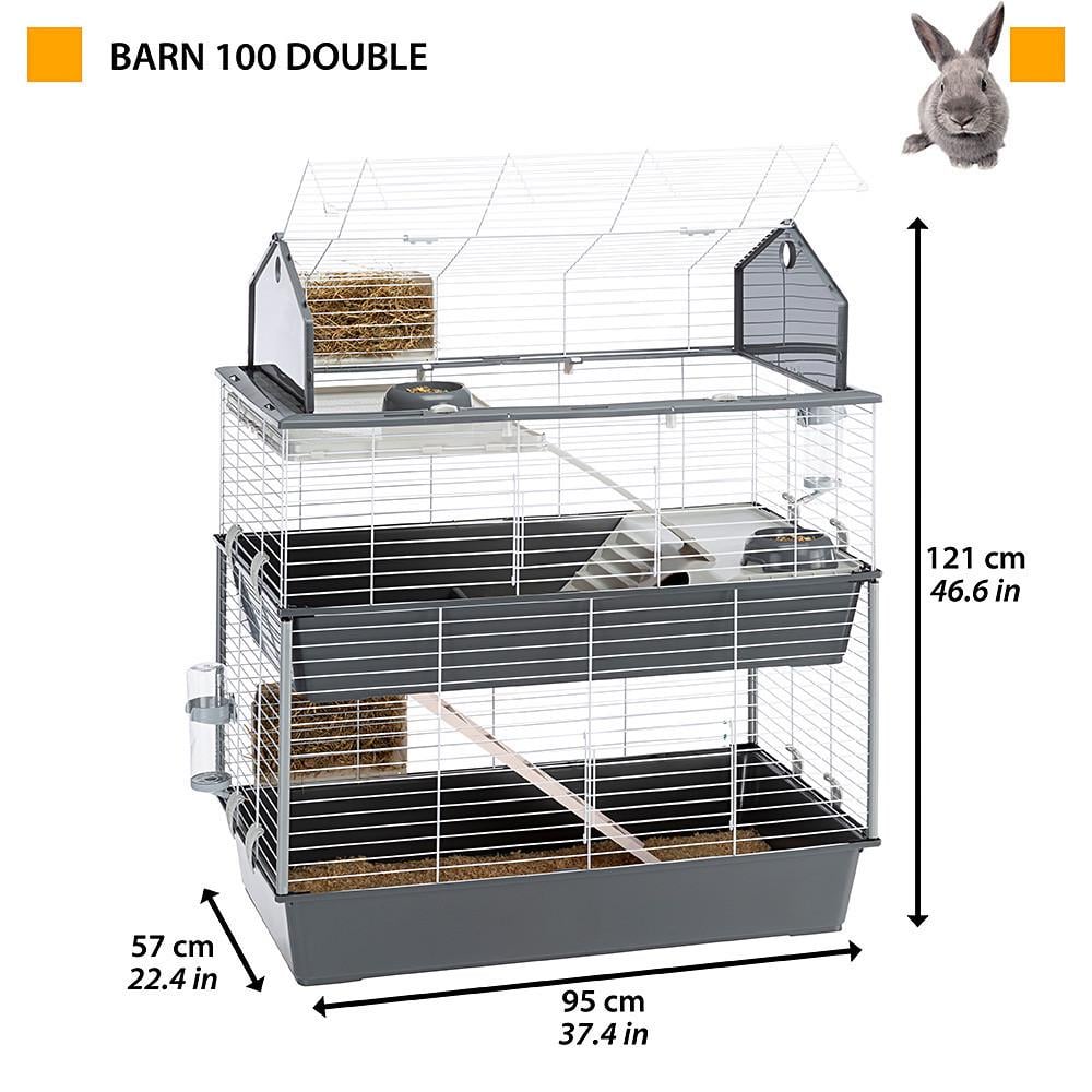 Клітка для кроликів та гризунів Ferplast Barn 100 Double 95х57х121 см (57069611) - фото 2