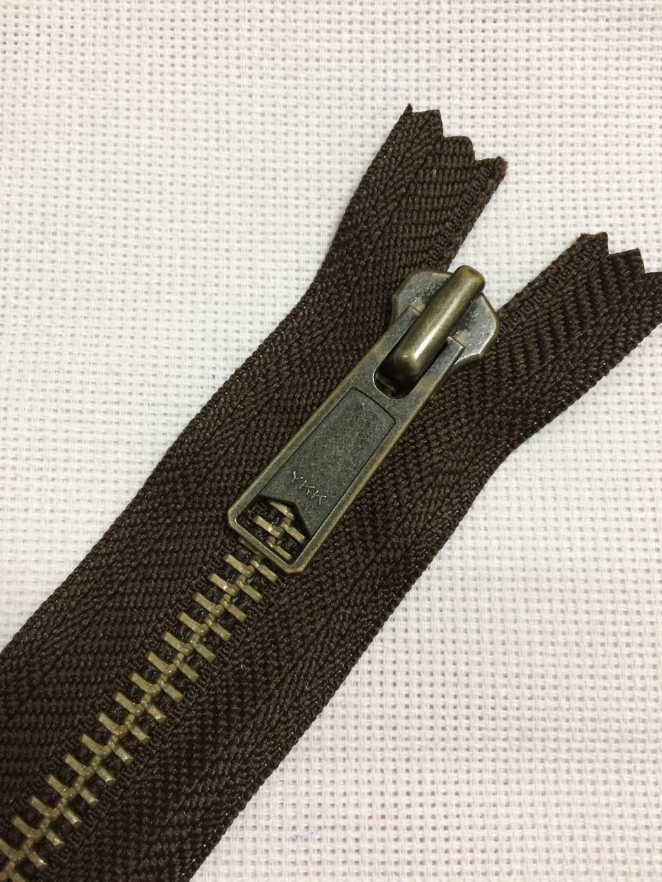 Молния YKK тип 8 металлическая 18 см DA8L Коричневый/Антик (1492679575)