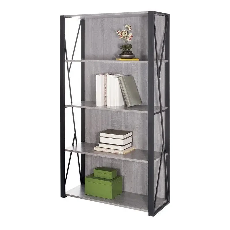 Стелаж Loft NS-1929 з полицями вузький для роботи та кабінету Чорний (3075773905)
