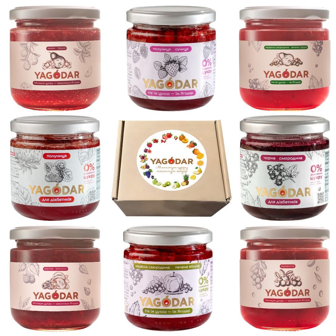 Джем YAGODAR из украинских фруктов из красных ягод 1,6 кг 9 шт. (2346927999)