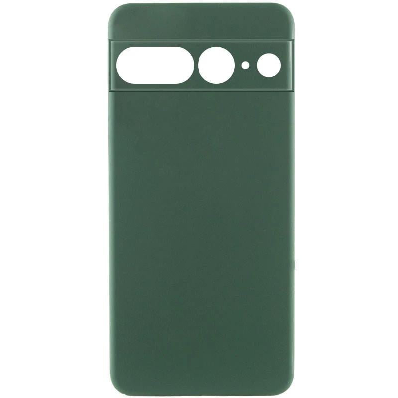 Противоударный чехол TPU GETMAN Liquid Silk Full Camera для Google Pixel 7 Pro Зеленый / Dark green