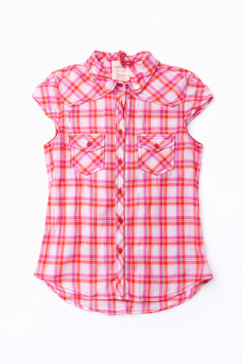 Рубашка Bershka клетка S Розовый (6212-928)