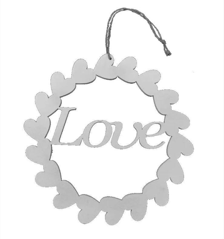 Подвеска с сердцами Love дерево 25 см Белый (OR-1136)