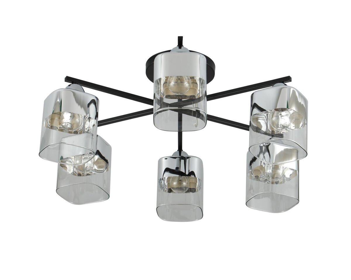 Ллюстра потолочная Light House SRS-20809/6 Matte Black+CR Черный/Хром