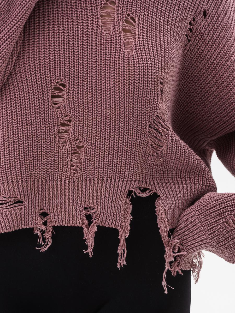 Светр жіночий із рваним ефектом SVTR р. 42-50 Темний пудровий (562) - фото 6 Светр жіночий із рваним ефектом SVTR р. 42-50 Темний пудровий (562) - фото 6