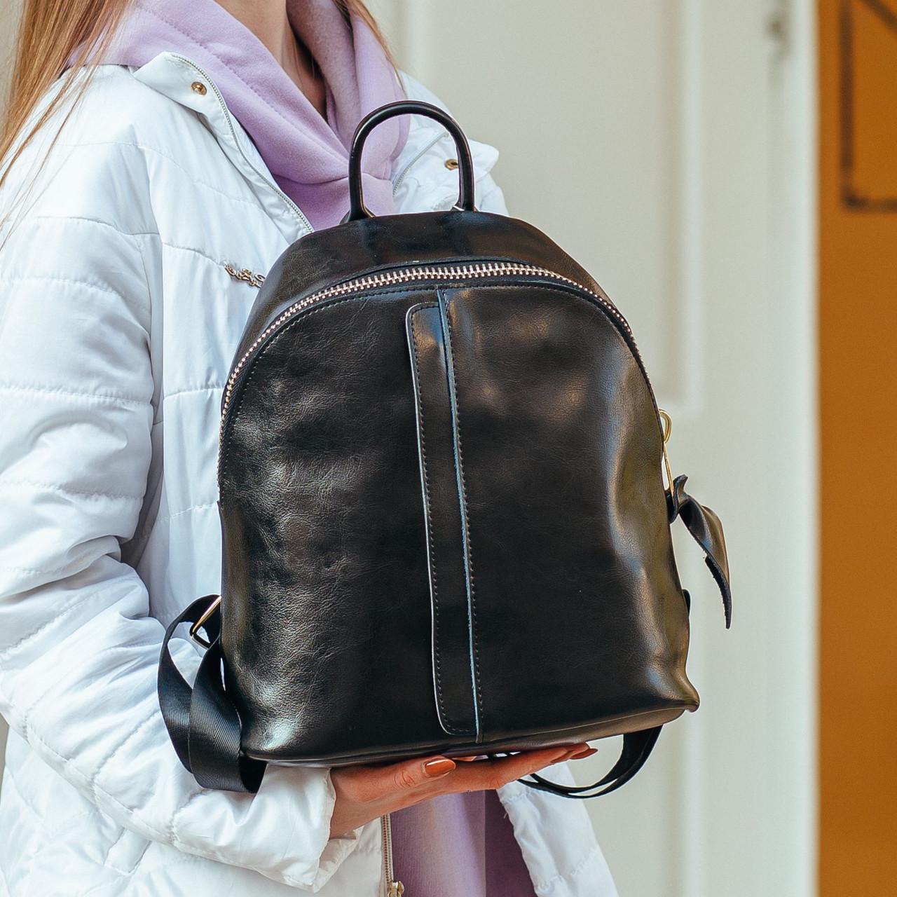 Рюкзак кожаный F-NWBP27-88843A 26x29x13 см Черный (1451820860)