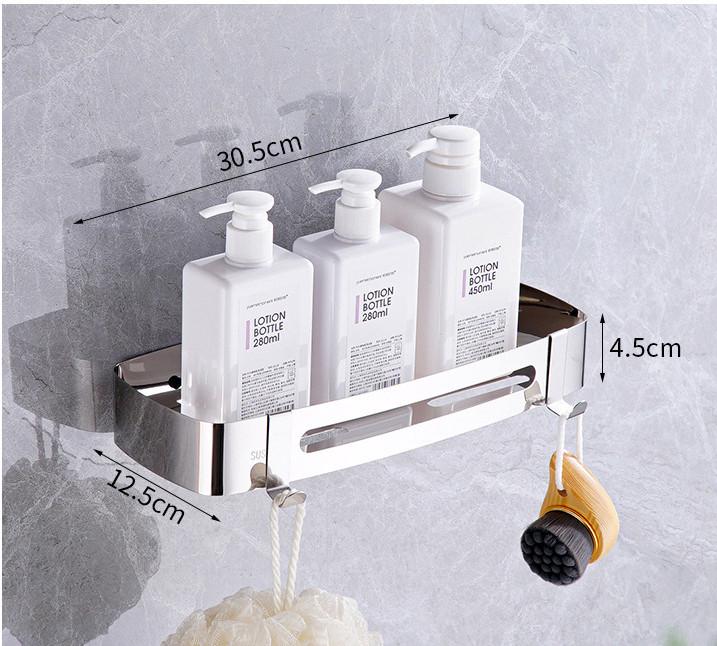 Полиця для ванної SDSO SS304 з нержавіючої сталі пряма 31 см Хром (3299) - фото 2