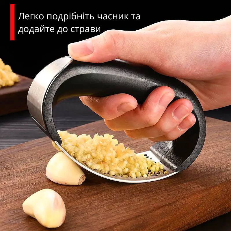 Прес ручний для часнику Garlic Press 10,5х5,2х6,1 см Чорний (10110440) - фото 5