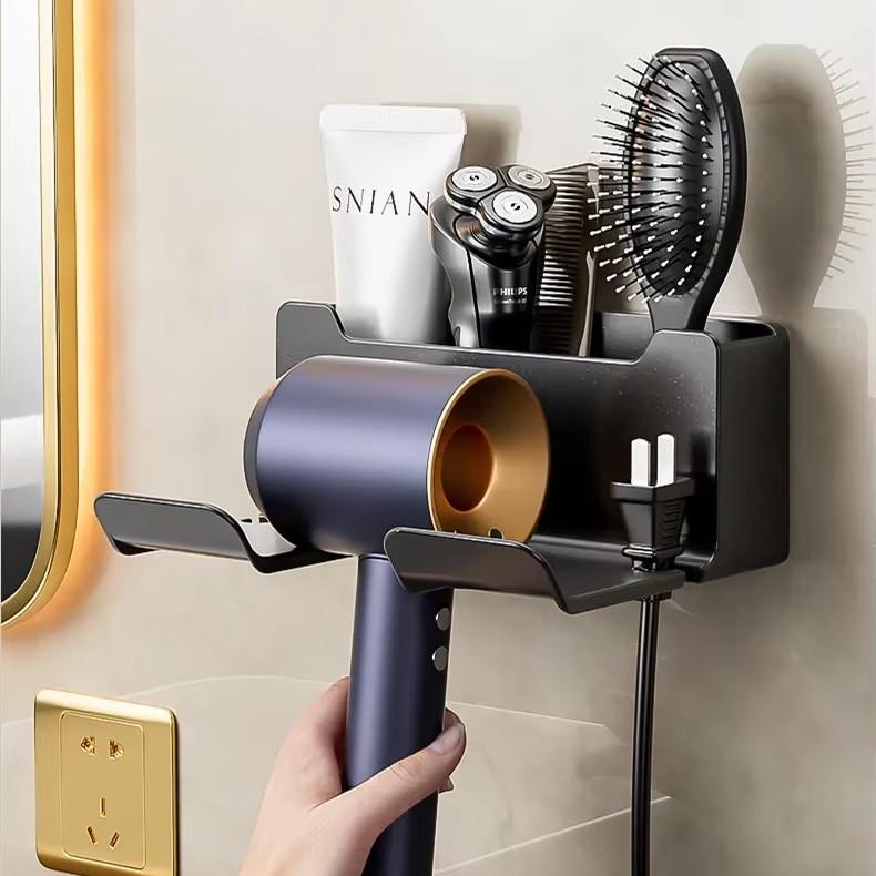 Держатель для фена и аксессуаров VMHouse 0119-0001 клеящийся в ванную Black (3_06049) - фото 2 Держатель для фена и аксессуаров VMHouse 0119-0001 клеящийся в ванную Black (3_06049) - фото 2