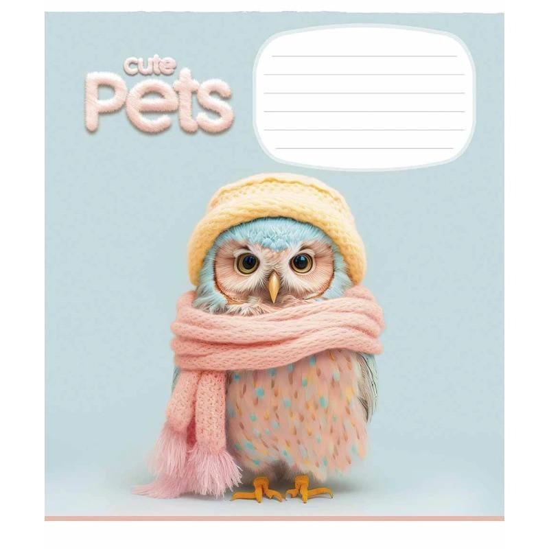 Зошит учнівський "Cute pets" 012-3253K-4 в клітинку 12 аркушів
