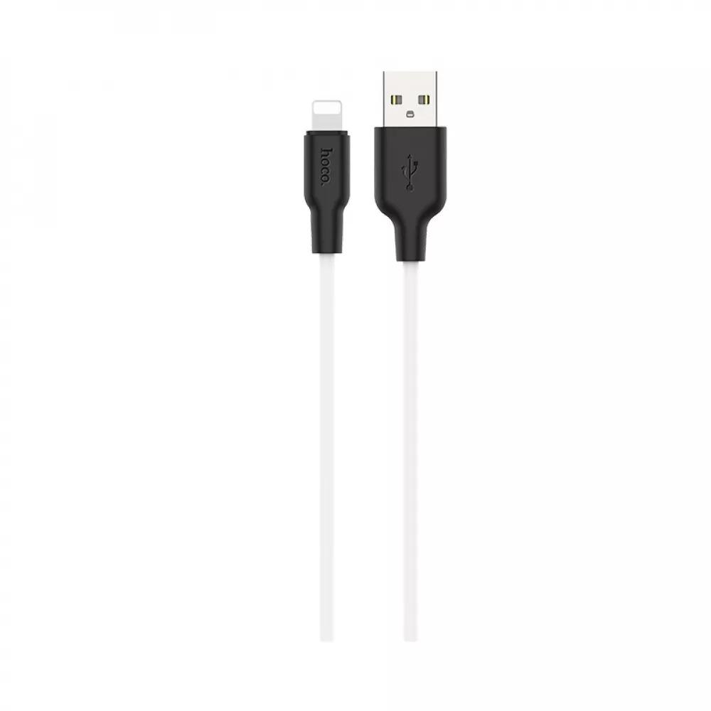 Кабель Hoco X21 Silicone Lightning 1 м Black/White (c0593b57) - фото 1