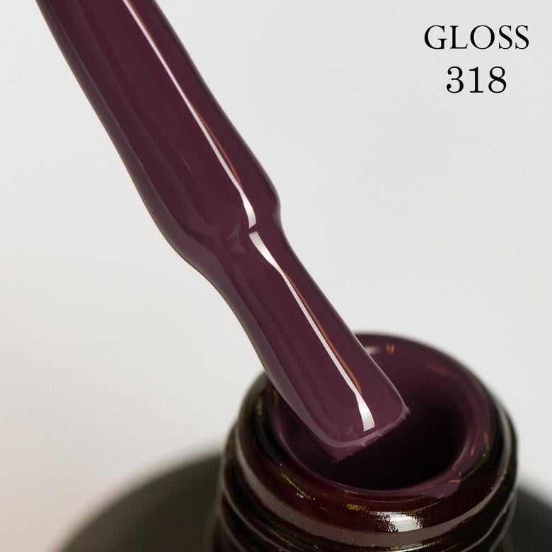 Гель-лак GLOSS 318 11 мл Баклажановый (97446)