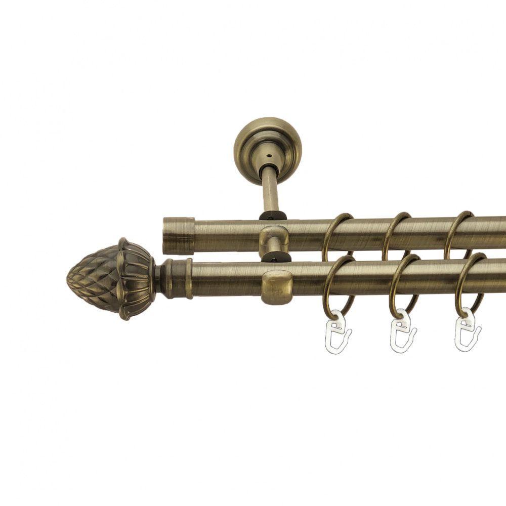 Карниз Orvit Цинара дворядний гладкий 19/19 мм 240 см Антик (4016468)