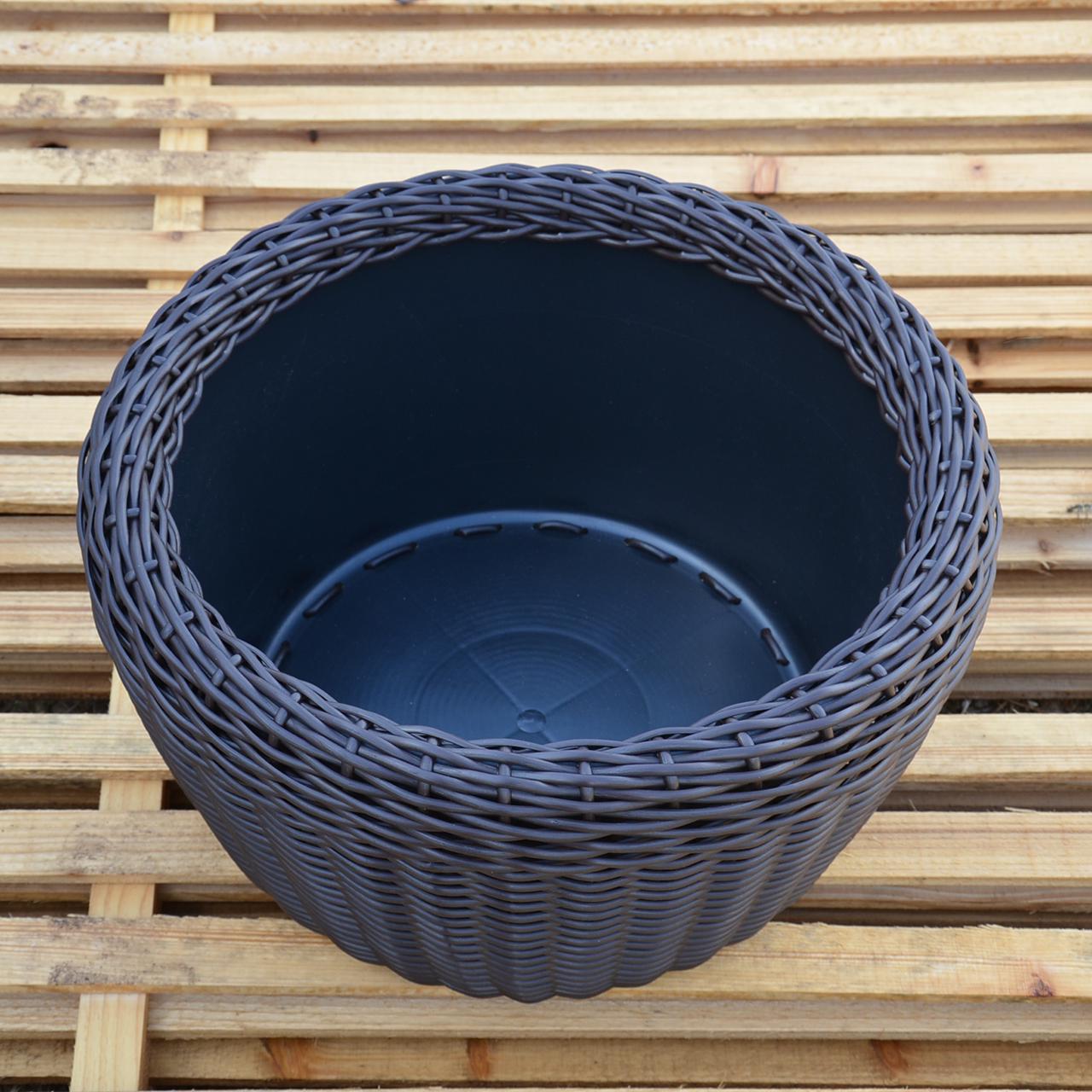 Кашпо велике для рослин та квітів з штучного ротангу/ручної роботи 60 л Венге (12343669) - фото 2 Кашпо велике для рослин та квітів з штучного ротангу/ручної роботи 60 л Венге (12343669) - фото 2