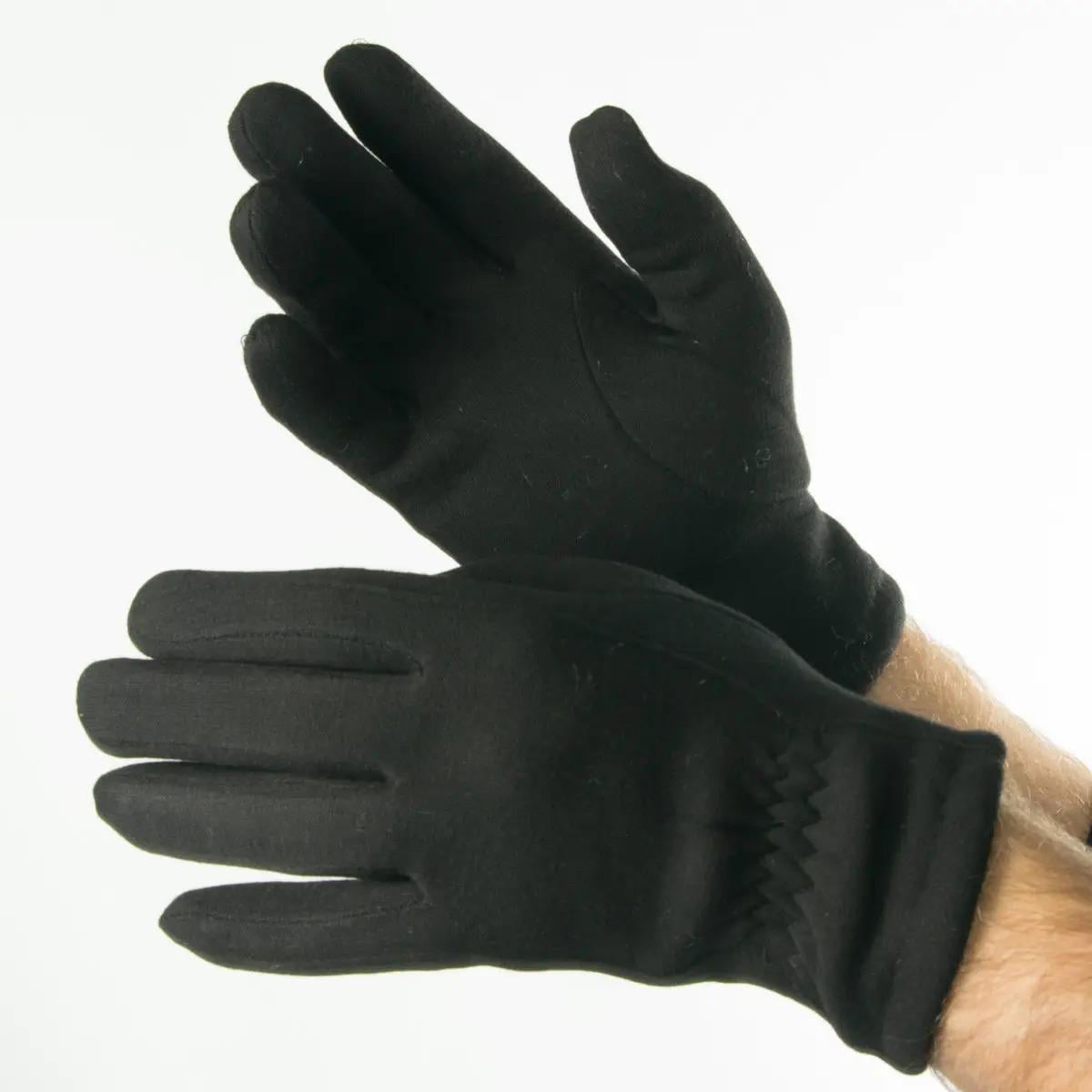 Перчатки зимние мужские трикотажные с махровой подкладкой M Черный (№18-1-30/1)