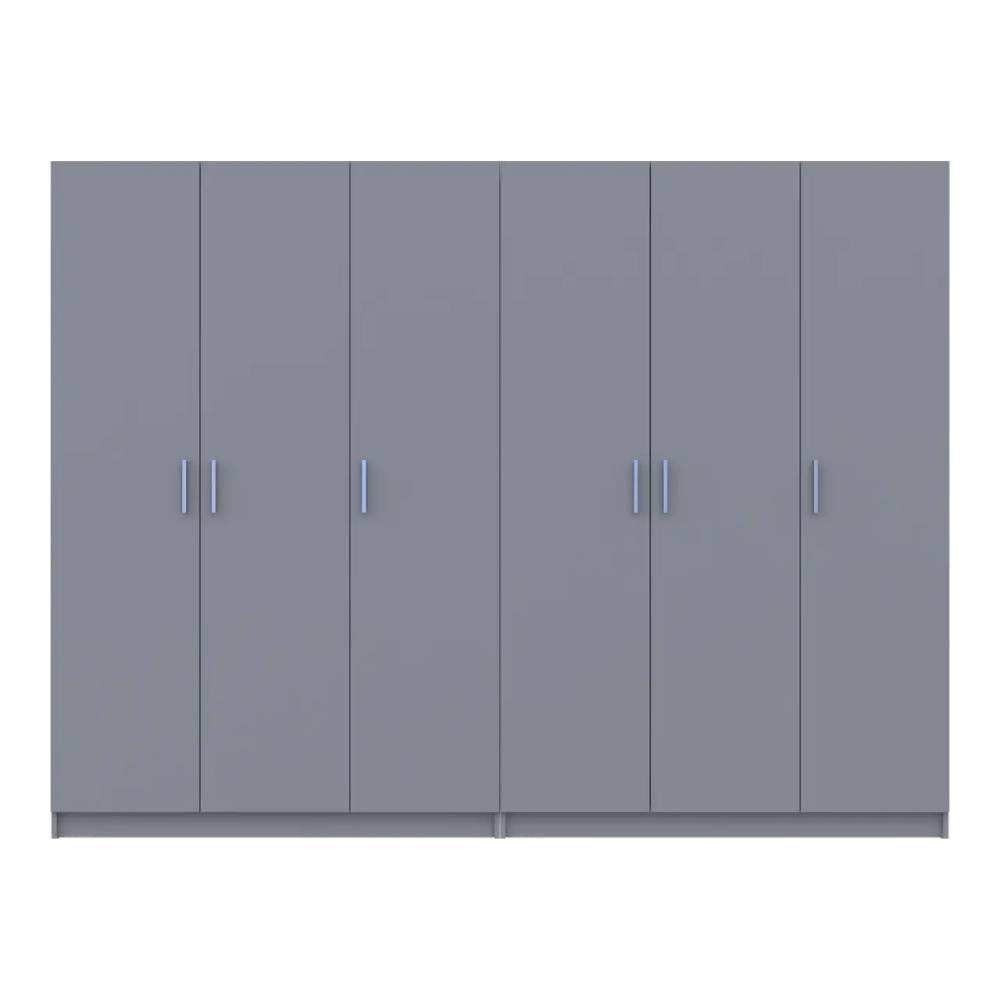 Шафа Doros Промо DRS-011629 3+3 ДСП 270х48х204 см Сірий (80737768)