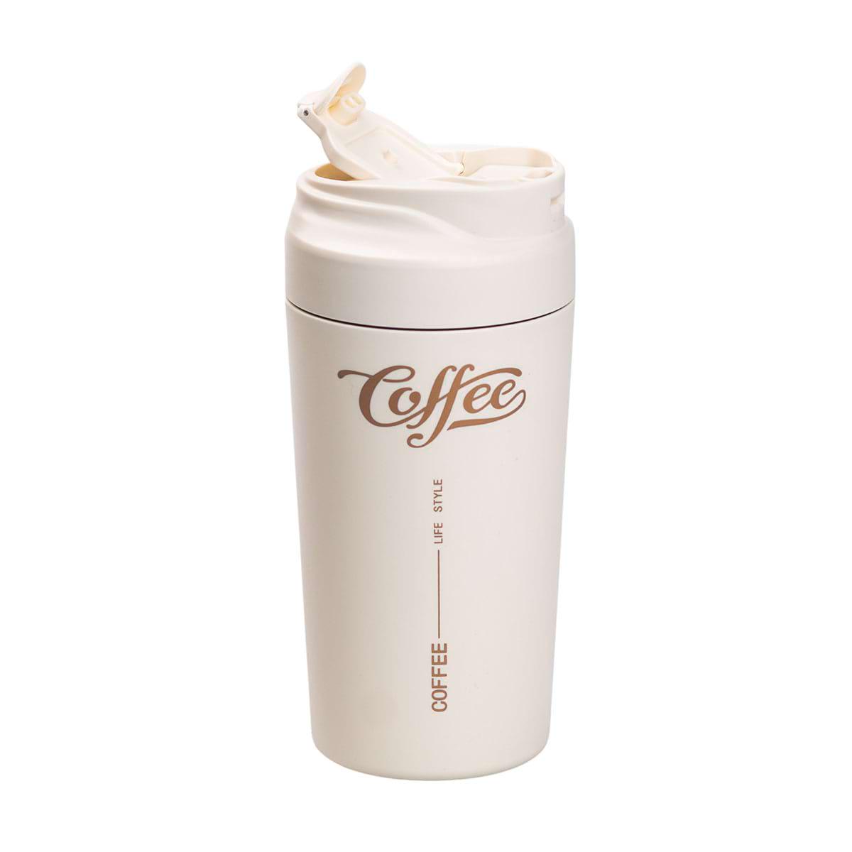 Термокружка Coffee з керамічною колбою 480 мл Бежевий (HP-14-14BE) - фото 3 Термокружка Coffee з керамічною колбою 480 мл Бежевий (HP-14-14BE) - фото 3