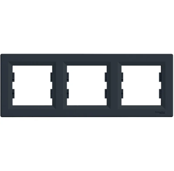 Рамка тройная горизонтальная Schneider Asfora Антрацит (27641637) Рамка тройная горизонтальная Schneider Asfora Антрацит (27641637)
