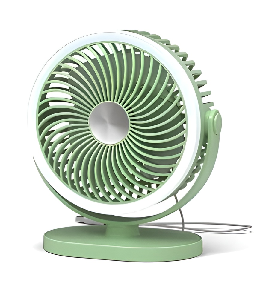 Вентилятор переносний MLS6110 на акумуляторі від USB для кемпінгу/офісу та дому Зелений (d92fb746) - фото 1