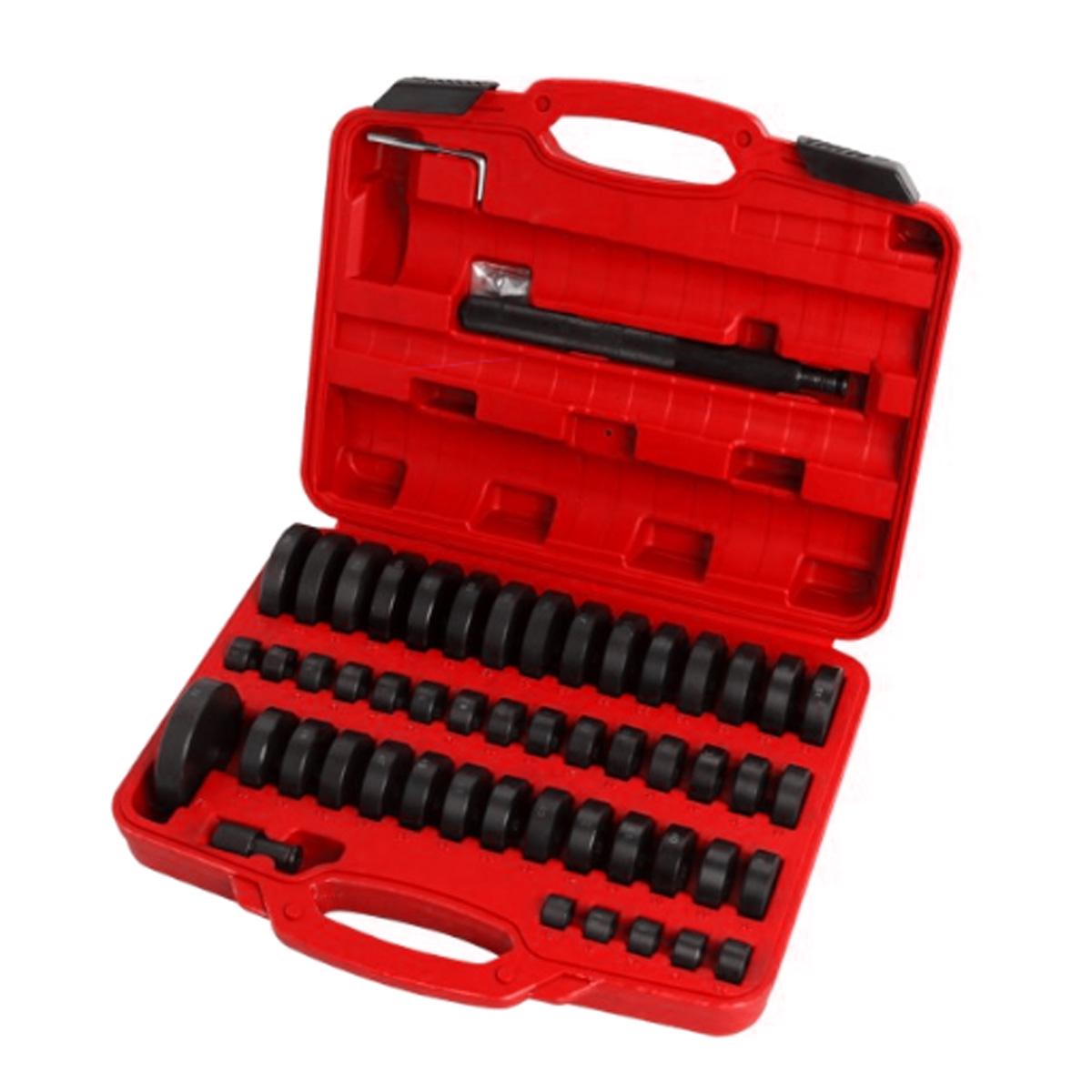 Набір знімачів Kraft&Dele KD10699 для демонтажу підшипників втулок та цапф в пластиковому кейсі 52 шт.