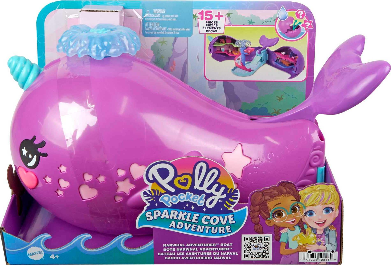 Набір з ляльками Polly Pocket Sparkle Cove Adventure Narwhal Adventurer Boat Playset (2436677190)