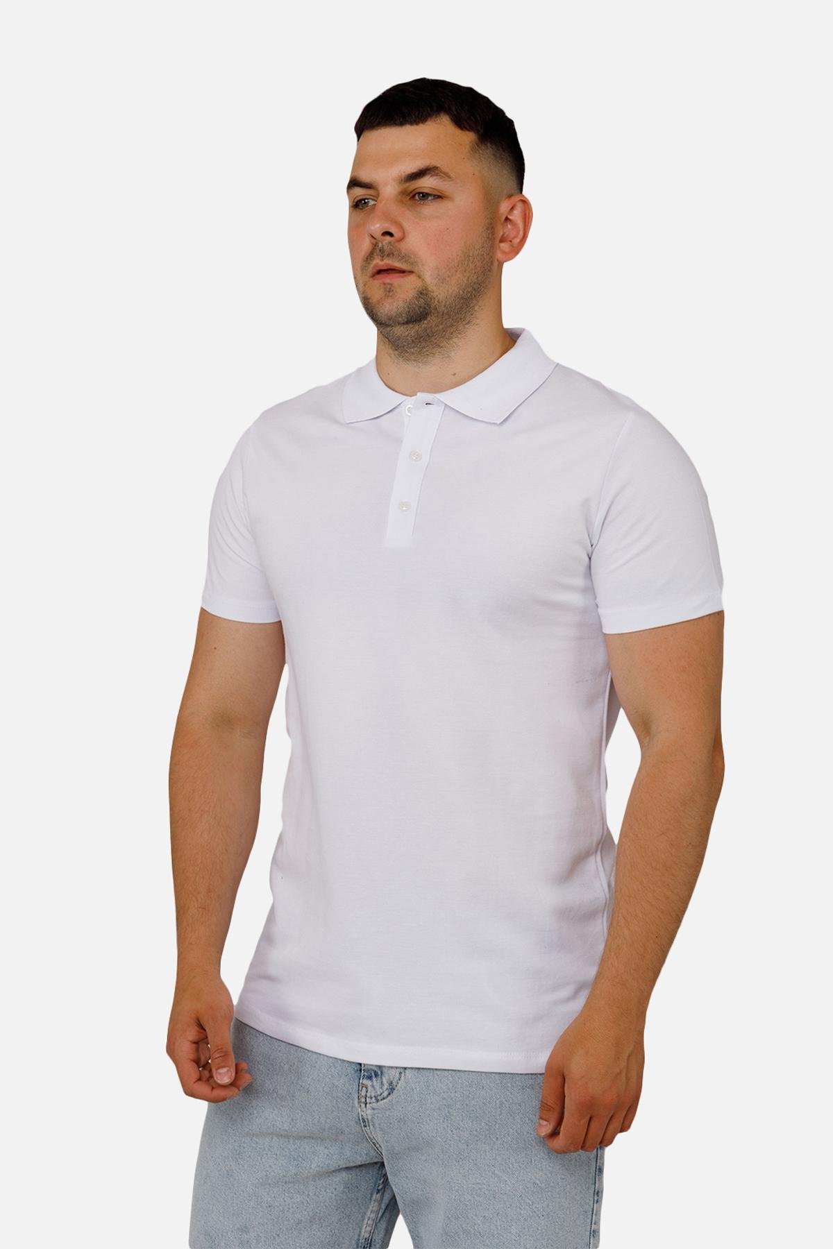 Поло мужское ЦБ-00251087 с коротким рукавом р. 54 Белый (SKT000995484)