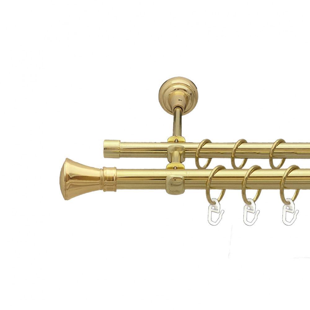 Карниз Orvit Люксор металевий дворядний відкритий гладка труба кільце металеве 19/16 мм 240 см Золото (00-00013024) - фото 1 Карниз Orvit Люксор металевий дворядний відкритий гладка труба кільце металеве 19/16 мм 240 см Золото (00-00013024) - фото 1