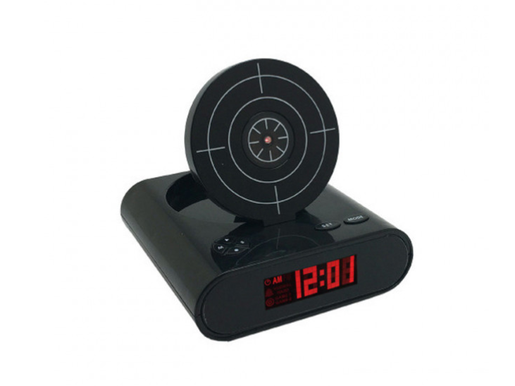 Будильник SUNROZ Gun Alarm Clock з мішенню Чорний (SUN3414)