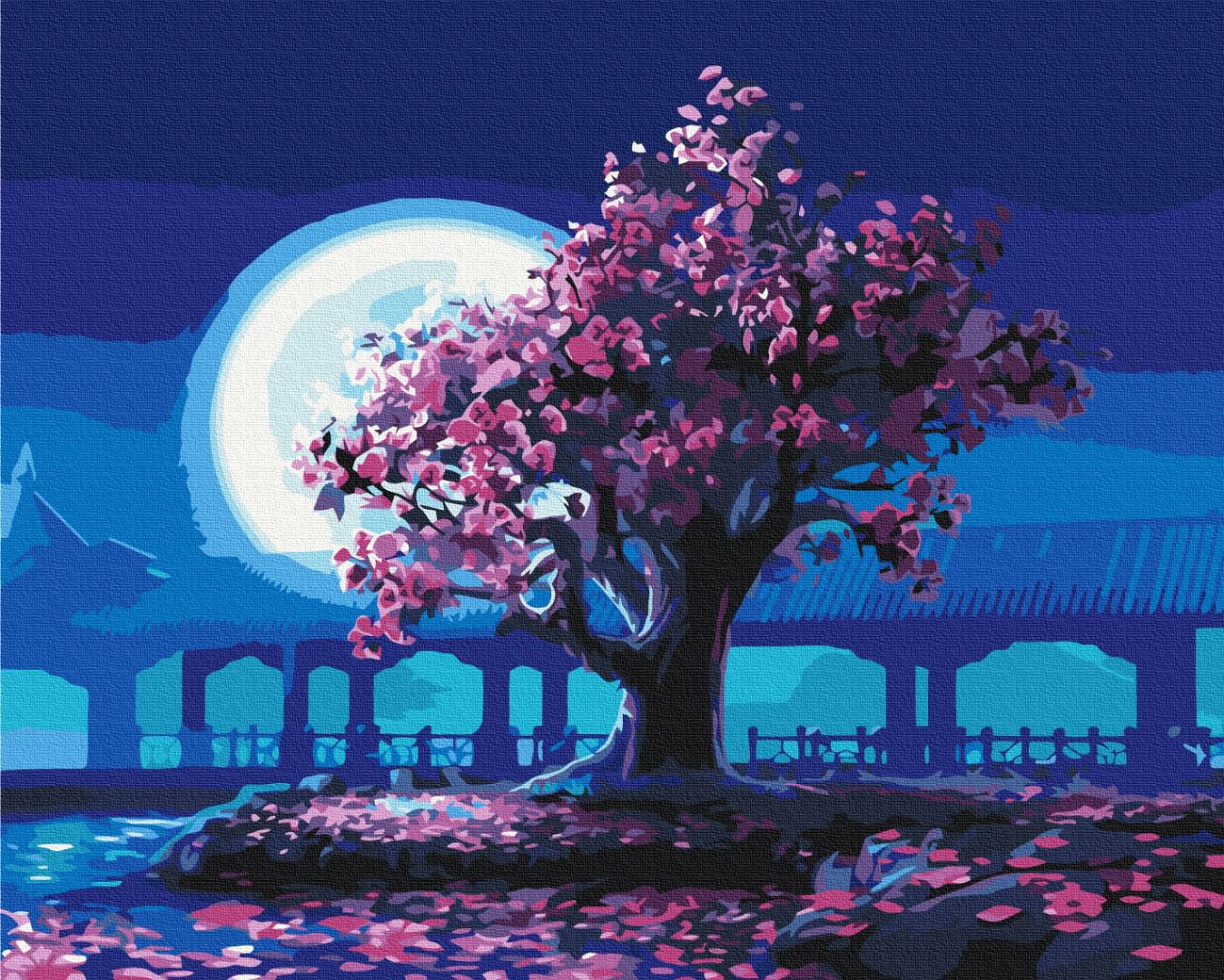 Картина по номерам Brushme Сакура в лунном свете 48x60 см (BS25275L)
