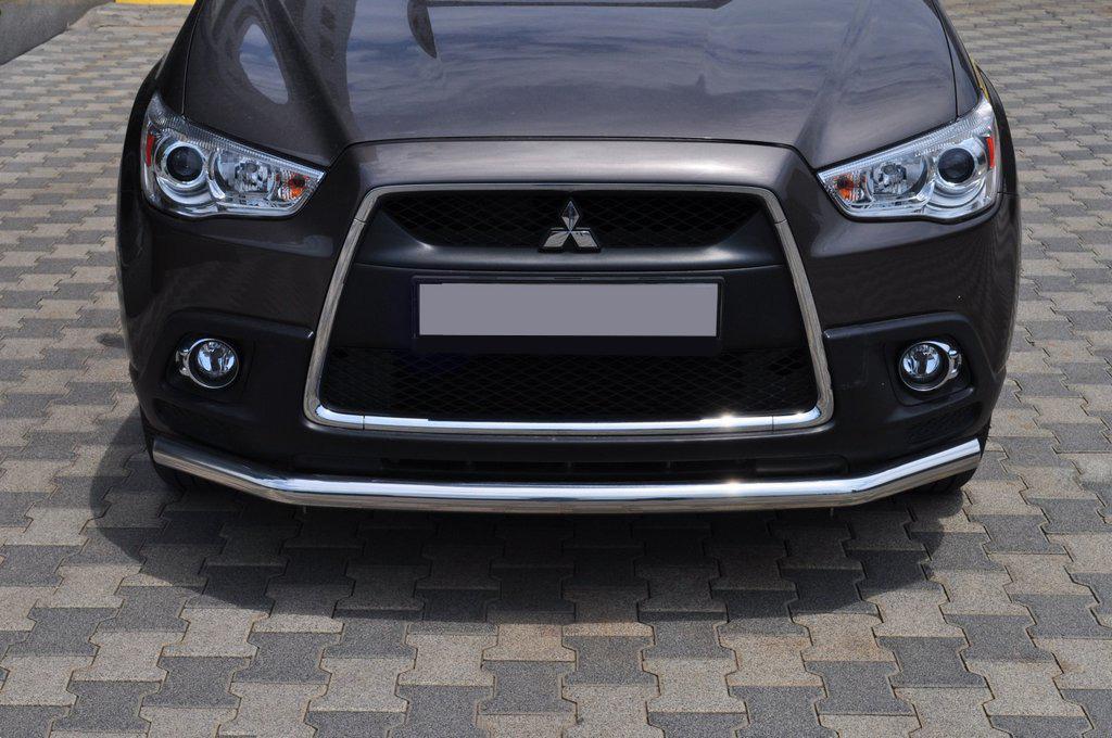 Передняя защита ST008 CAN для Mitsubishi ASX 2010-2023 гг. нержавеющая сталь Хром