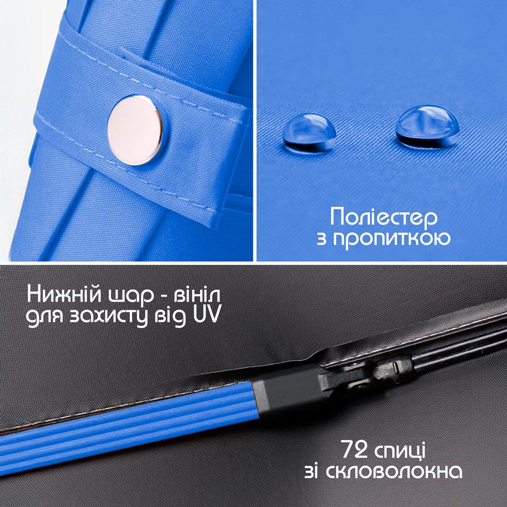 Парасолька автоматична двошарова від дощу і сонця LOSSO Elite 105 см Синій ( 526301979) - фото 3