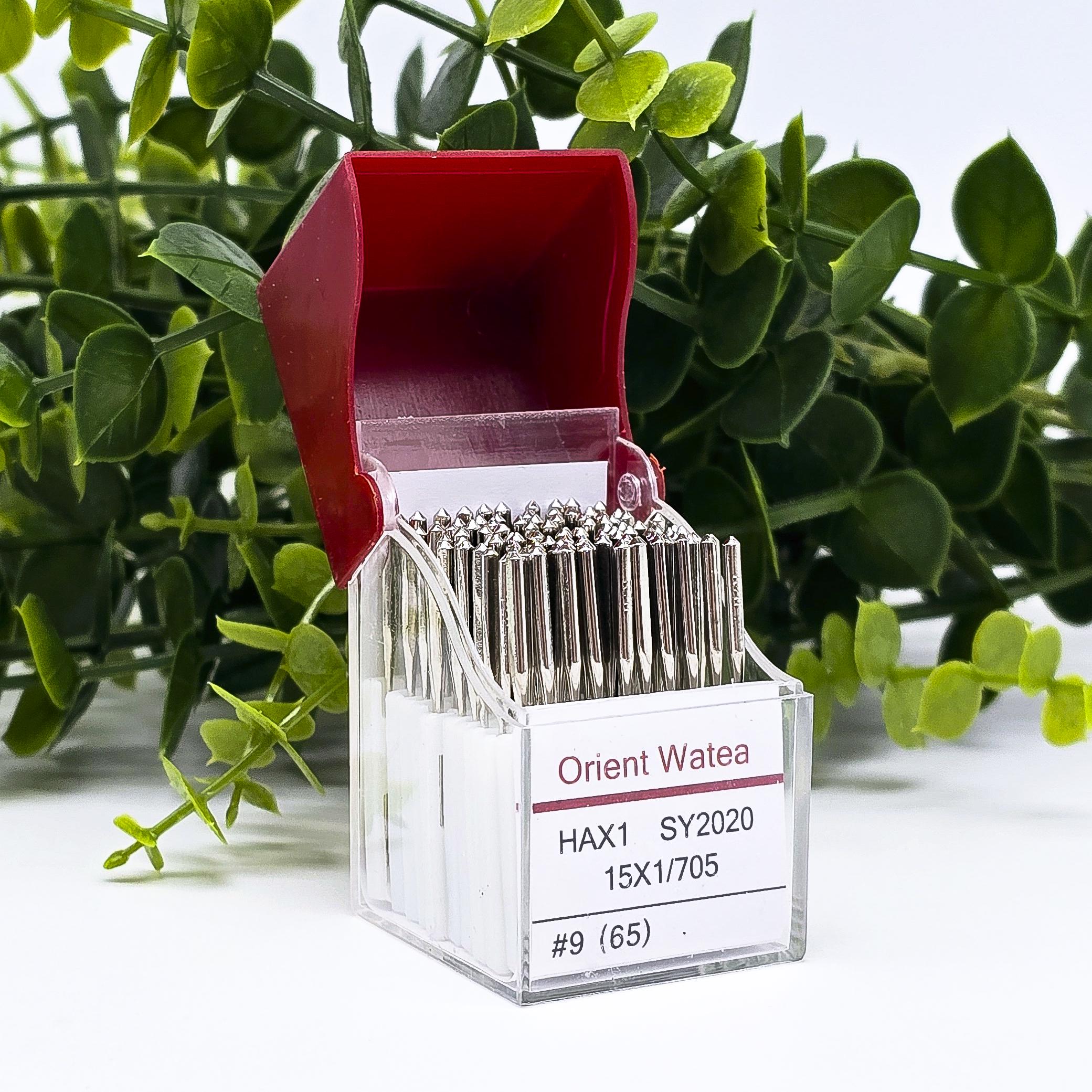 Иглы Orient Watea для бытовых швейных машин HAx1 SY2020 15x1/705 #9/65 в упаковке 100 шт.