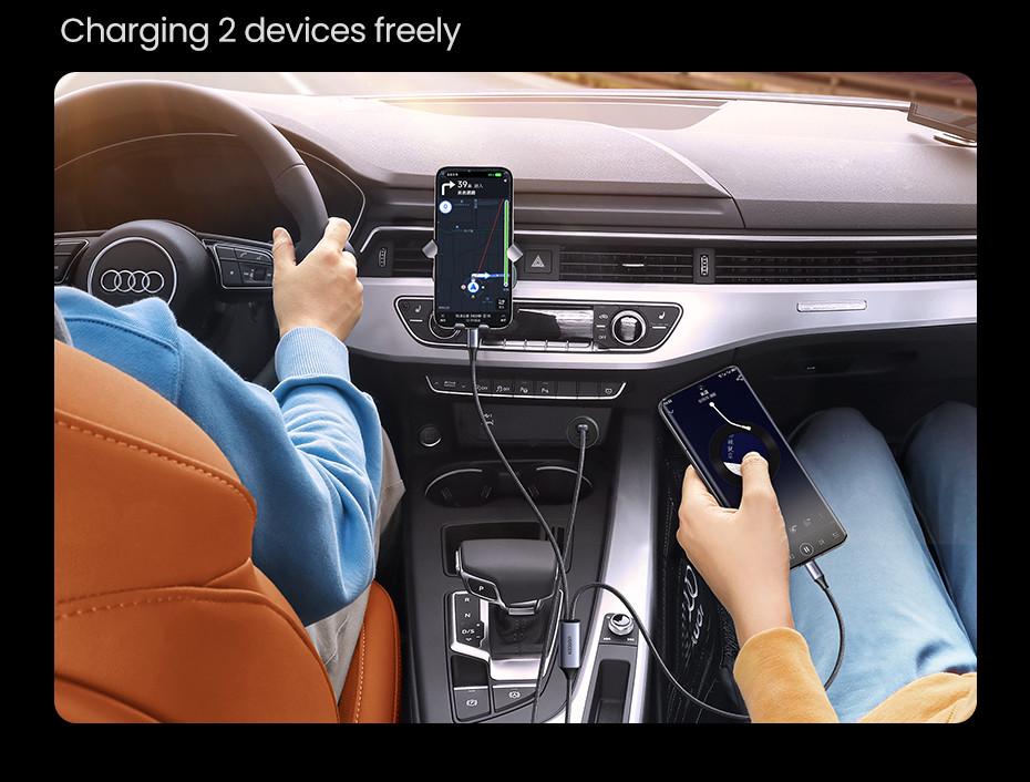 Кабель Ugreen Fast Charging 2 Type-C 100W 2в1 1,5м Black (25397385) - фото 7