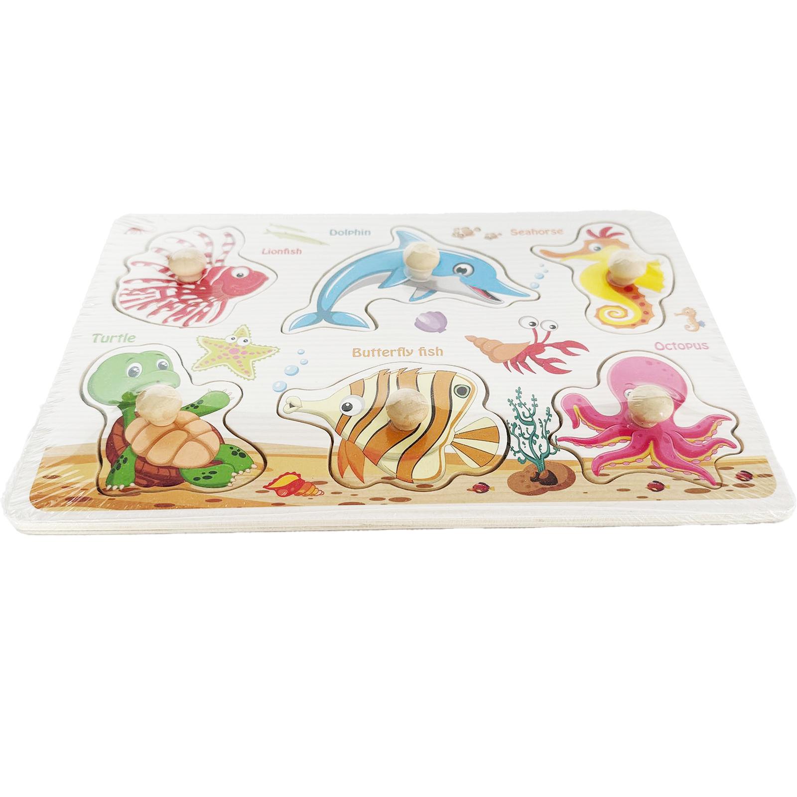 Пазлы деревянные Монтессори Морские жители (18785218) - фото 4