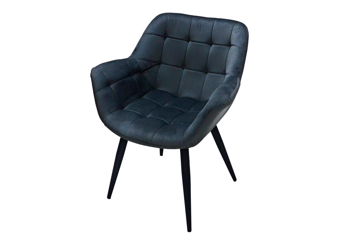 Стул кухонный Intarsio ELEGANTE металл/ткань велюр 820х690х430 мм Черный/Темно-серый (ELEGANTECDBL18)