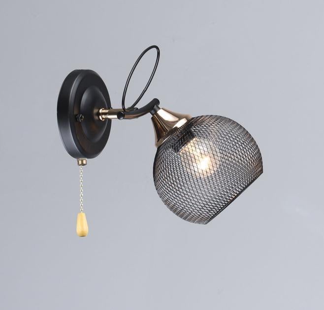 Бра настінне Valeso Loft одинарне Е27 IP20 B K2273/1W BK+FGD Чорний/Мідний (28689665)