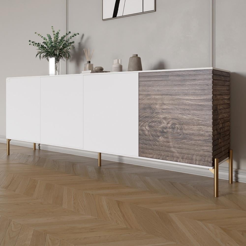 Комод на золотых металлических ножках Lion Грей 204x38x76,5 см Нимфея Альба белый/Дерево (Lion-042653) Комод на золотых металлических ножках Lion Грей 204x38x76,5 см Нимфея Альба белый/Дерево (Lion-042653)