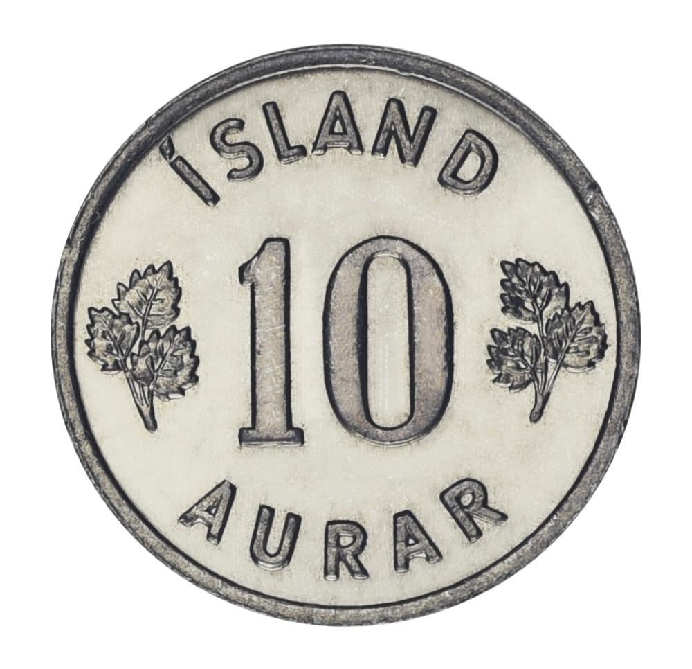 Коллекционная монета Исландия 10 эйре 1969 года UNC (М25355)