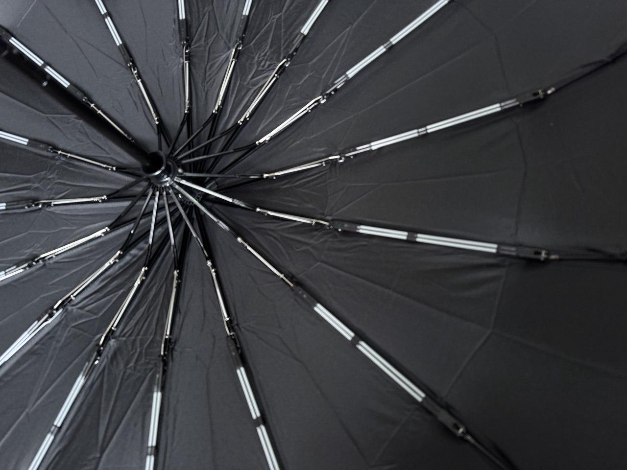Парасолька автоматична чоловіча Срібний дощ 16 подвійних спиць Чорний (251604) (251604) - фото 5