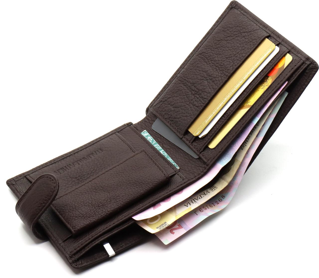 Портмоне кожаное ST Leather мужское на кнопке Коричневый (ST104) - фото 6 Портмоне кожаное ST Leather мужское на кнопке Коричневый (ST104) - фото 6