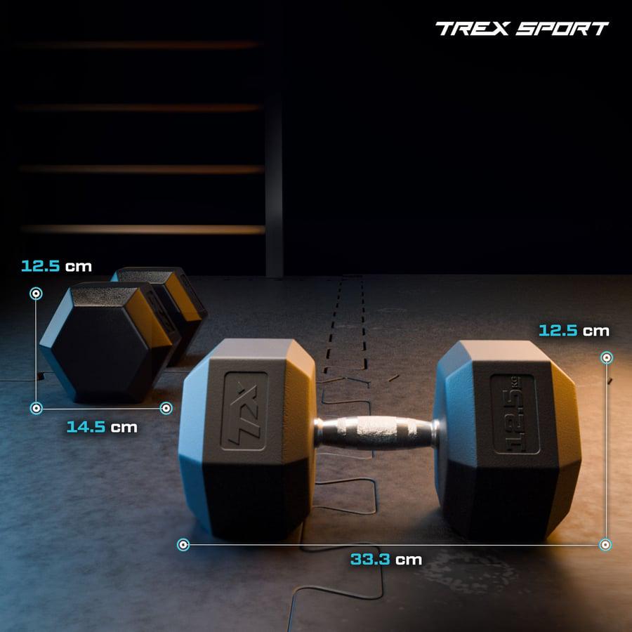 Гантеля шестигранна прогумована TREX Sport TX-125RD 12,5 кг (5190) - фото 2 Гантеля шестигранна прогумована TREX Sport TX-125RD 12,5 кг (5190) - фото 2