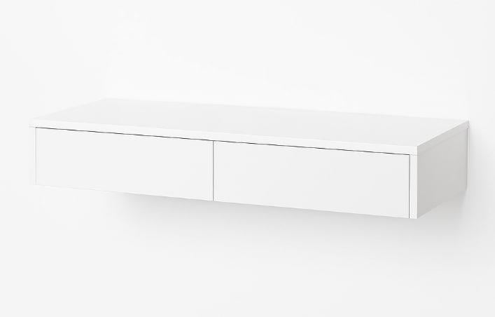 Туалетний стіл підвісний N&C для макіяжу з двома висувними ящиками Білий (FT-226) - фото 2