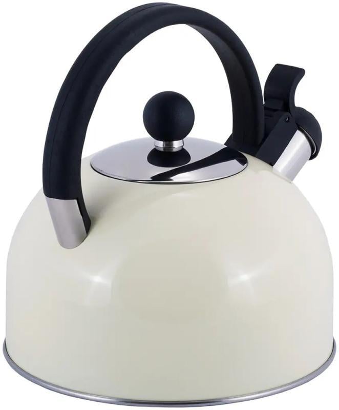 Чайник Kamille Young Leaf нержавіюча сталь зі свистком 2,5 л Молочний - фото 5 Чайник Kamille Young Leaf нержавіюча сталь зі свистком 2,5 л Молочний - фото 5