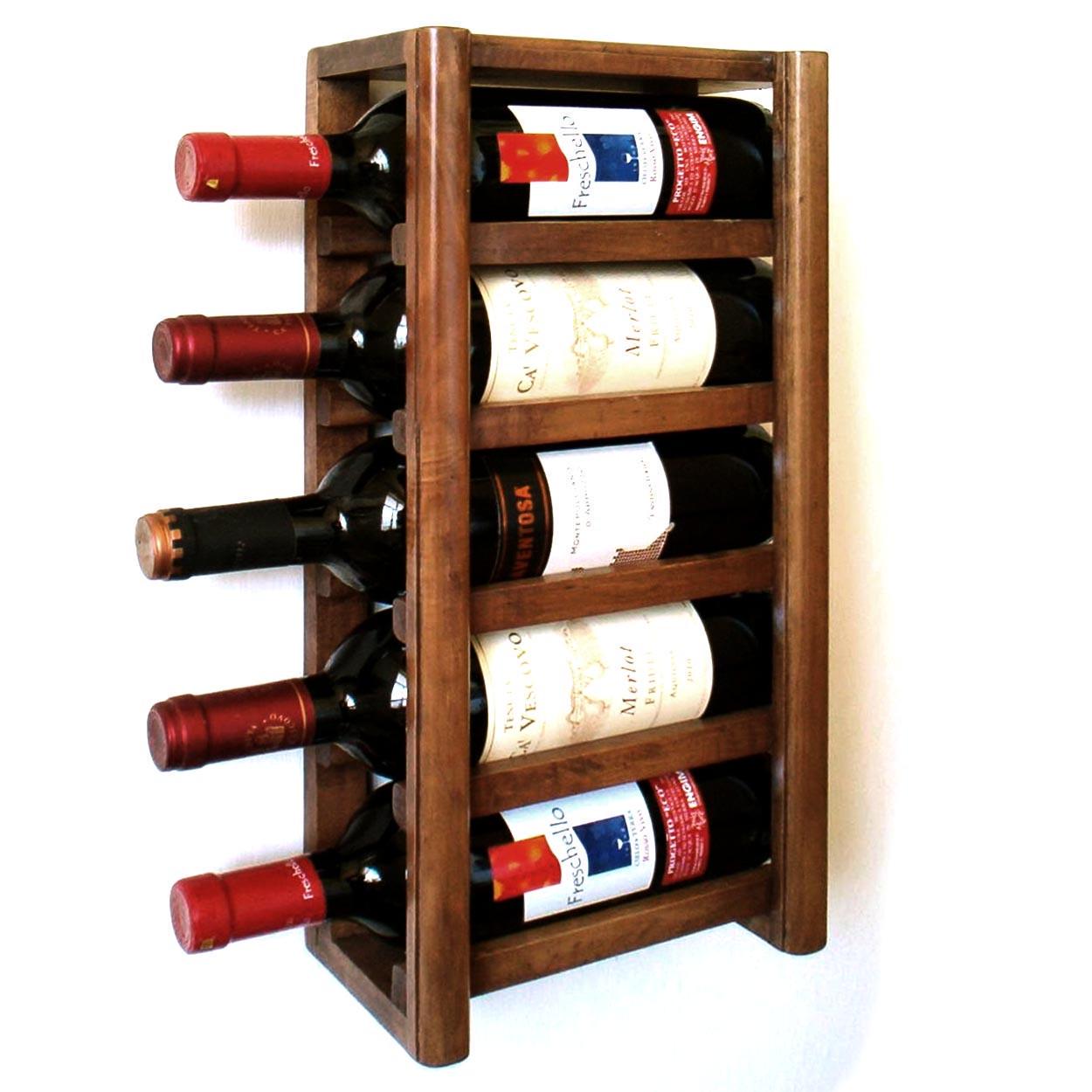 Полка для вина настенная из дерева Мидато Терракот (ПНК-016207)