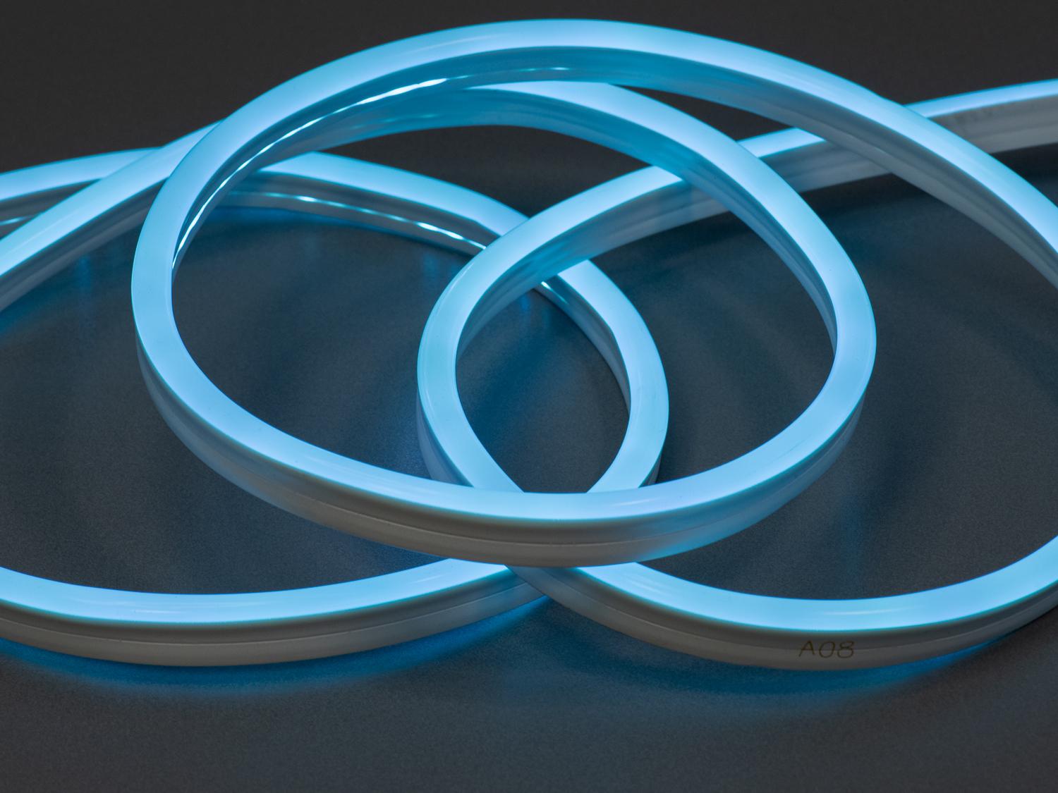 Світлодіодна стрічка NEON 220 В герметичний 7x15 мм Блакитний (P220-NEON-BLUE-65-7)