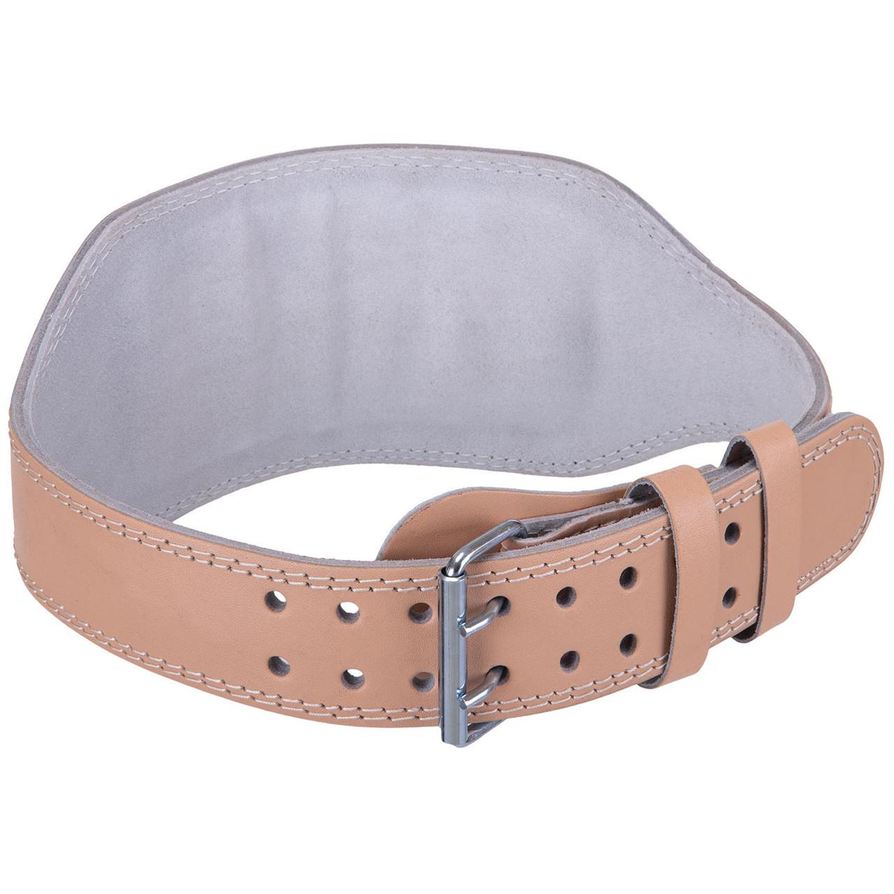 Атлетический пояс кожаный Zelart SB-165101 спинка 15 см XS-XXL Бежевый (2595343506)