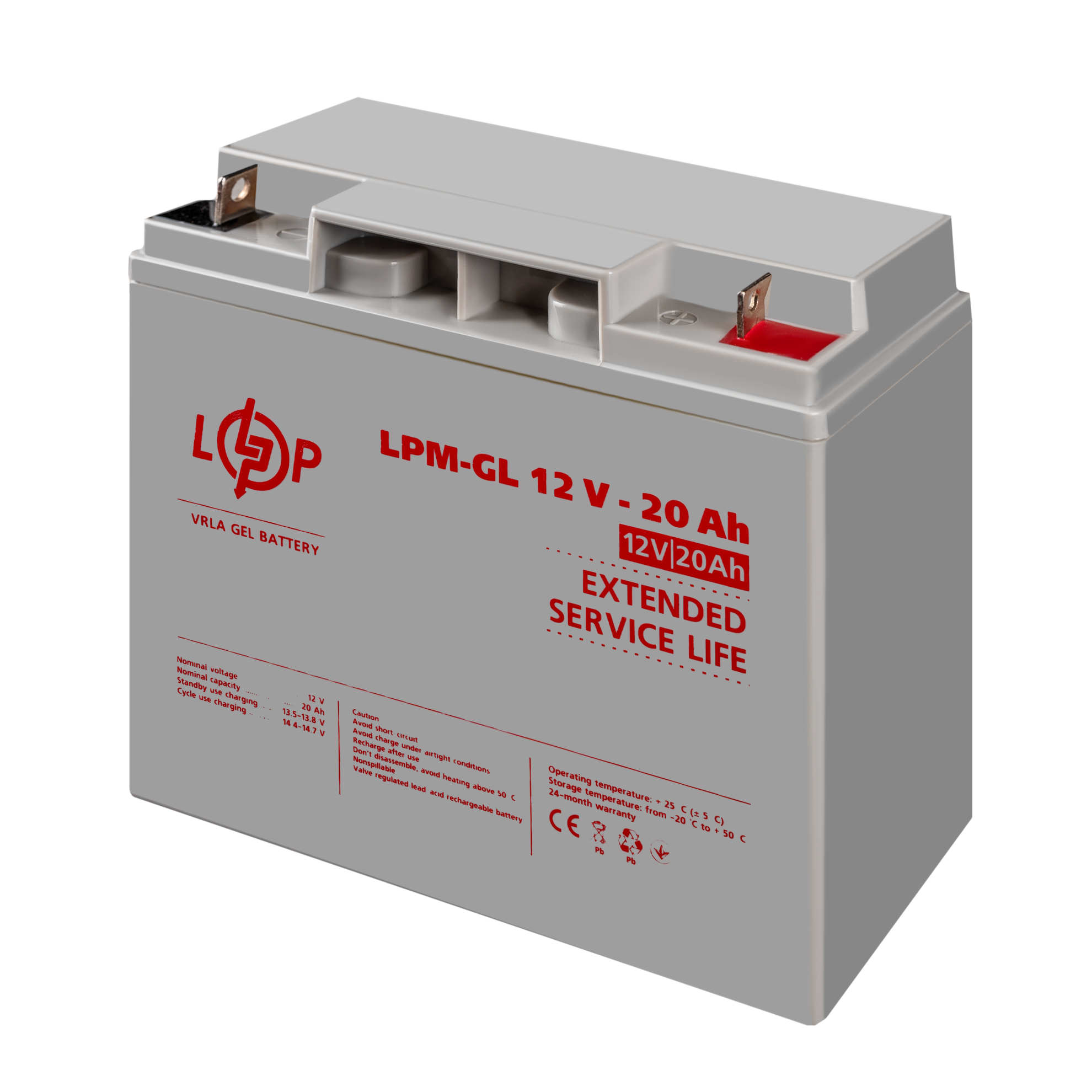 Акумулятор гелевий LPM-GL 12V 20 Ah - фото 3